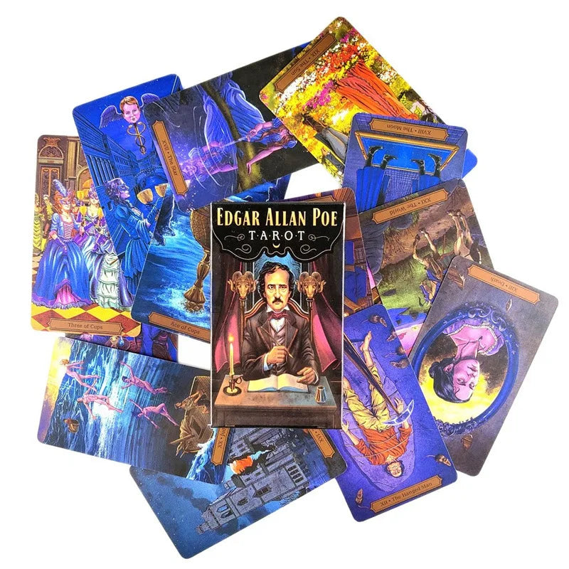 Edgar Allan Poe Tarot cards English Version PDF Guidebook tarot deck with box Board game for personal use playing table games