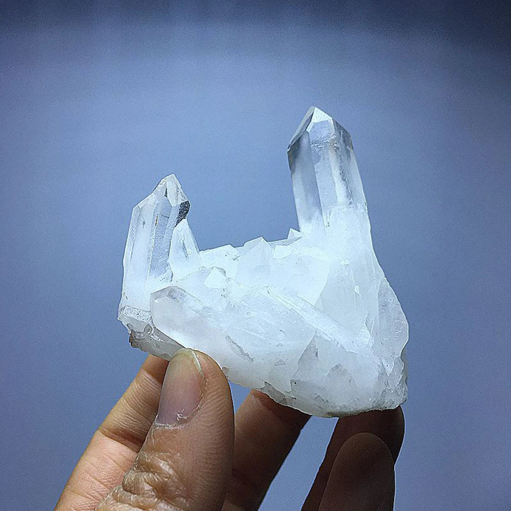 Natural White Quartz Cluster with Colorful Mineral Plating – Healing Crystal Specimen & Ornaments