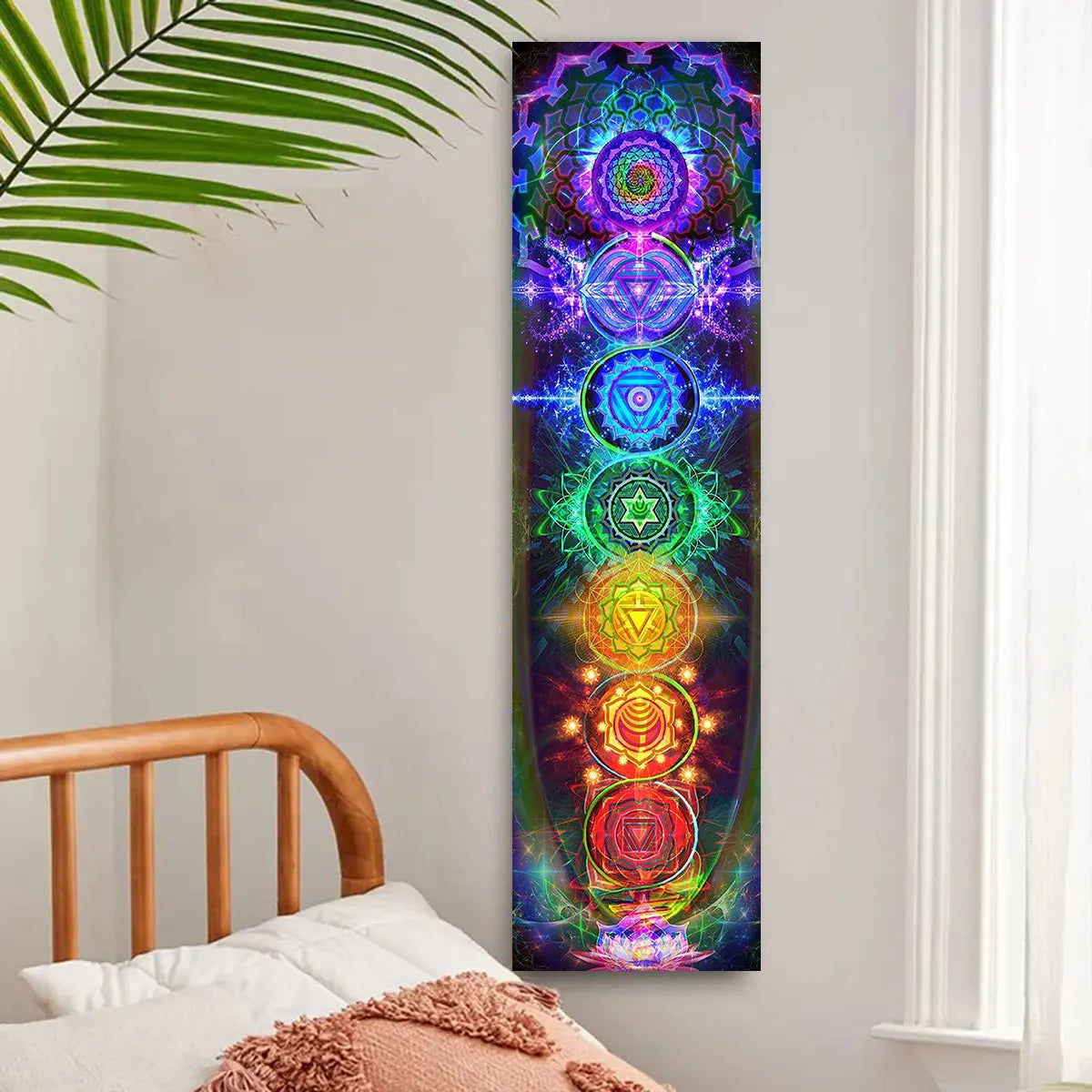 Colorful Chakra Wall Tapestry Yoga Meditation Wall Hanging for Bedroom