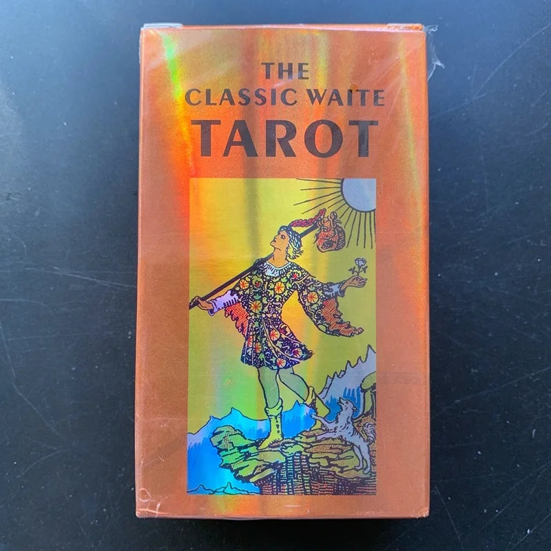 Tarot Rider Waite Classic Holographic Tarot Cards Deck with Instructions Smith Waite Oracle Cards Playing Cards Board Game