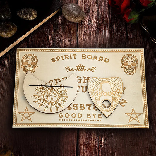 Mystical Pendulum Divination Ouija Board – Wooden Spirit Talking Board & Tarot Stand for Wicca & Metaphysical Practice