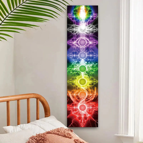 Colorful Chakra Wall Tapestry Yoga Meditation Wall Hanging for Bedroom