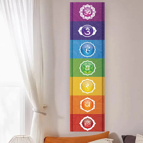 Colorful Chakra Wall Tapestry Yoga Meditation Wall Hanging for Bedroom