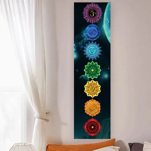 Colorful Chakra Wall Tapestry Yoga Meditation Wall Hanging for Bedroom