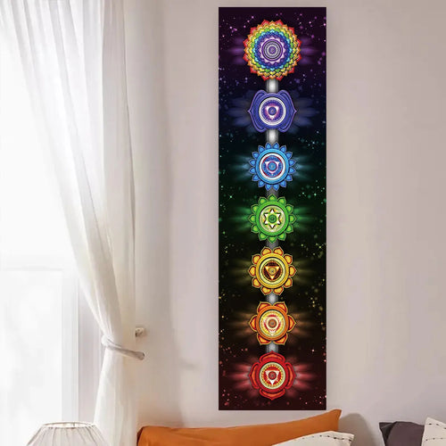 Colorful Chakra Wall Tapestry Yoga Meditation Wall Hanging for Bedroom