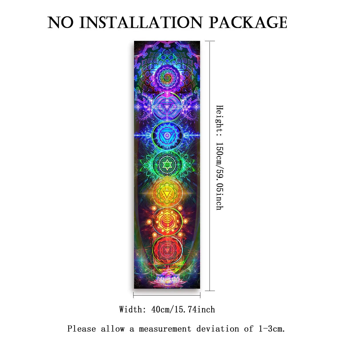 Colorful Chakra Wall Tapestry Yoga Meditation Wall Hanging for Bedroom