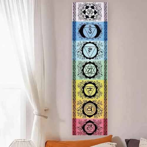 Colorful Chakra Wall Tapestry Yoga Meditation Wall Hanging for Bedroom