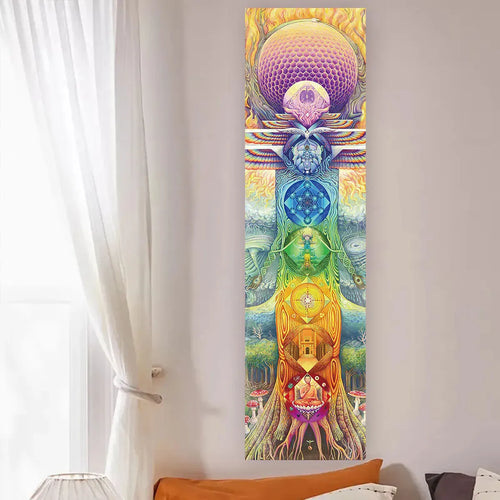 Colorful Chakra Wall Tapestry Yoga Meditation Wall Hanging for Bedroom