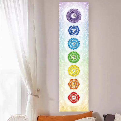 Colorful Chakra Wall Tapestry Yoga Meditation Wall Hanging for Bedroom