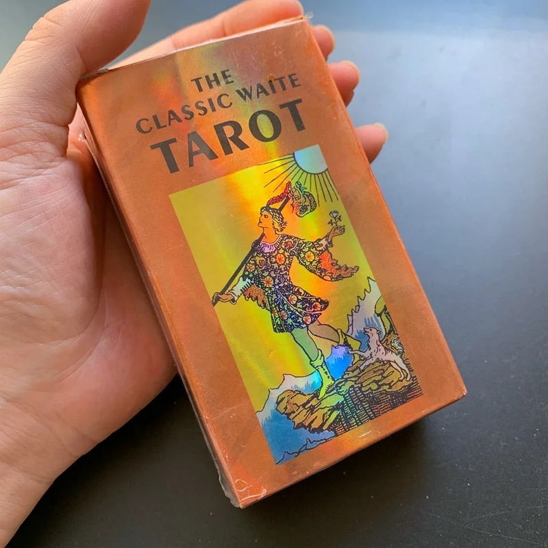 Tarot Rider Waite Classic Holographic Tarot Cards Deck with Instructions Smith Waite Oracle Cards Playing Cards Board Game