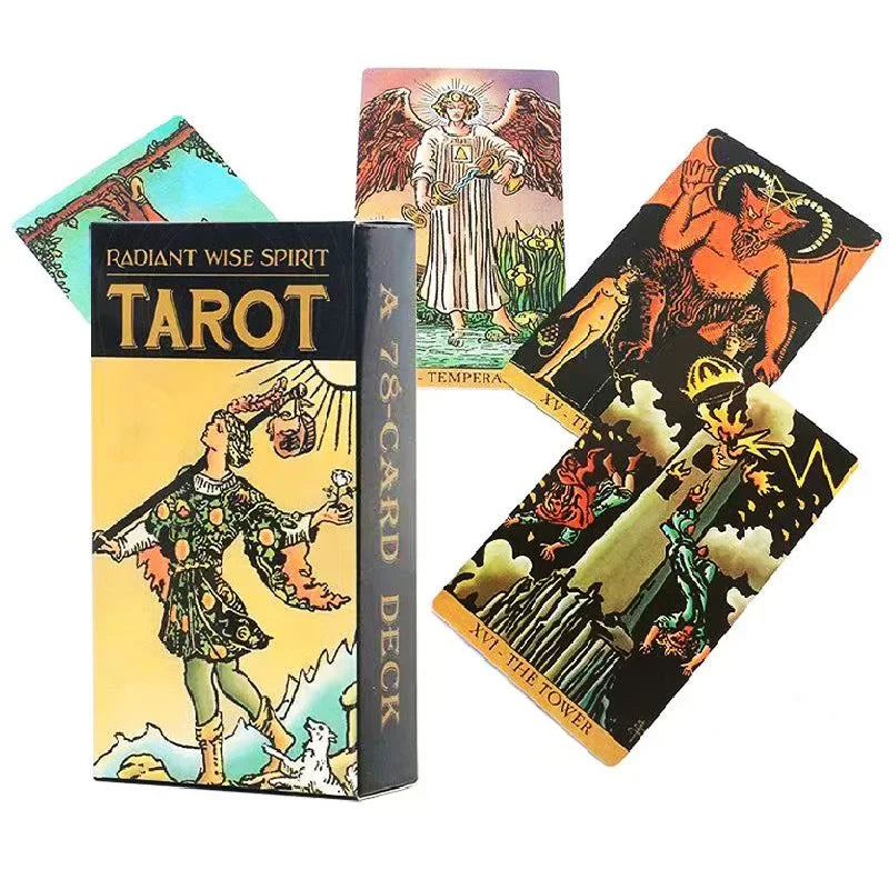 Black Radiant Wise Spirit Tarot Cards A 78 Rider Deck Oracle Rider Waite English Visions Divination Edition Borad Playing Game